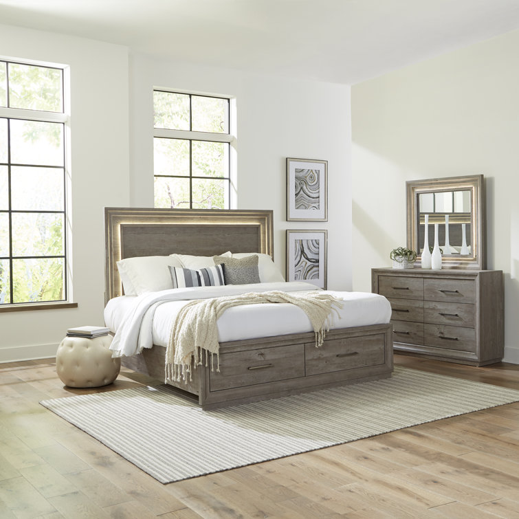 Kemondre Storage Bed, Dresser & Mirror Set