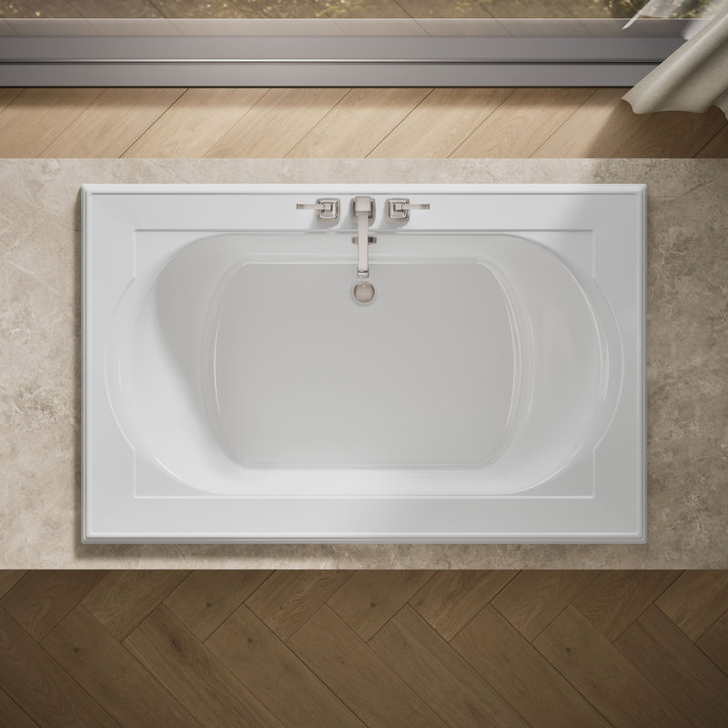 Memoirs® 66" x 42" Drop In Soaking Bathtub, White