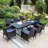 8 - Person Patio Dining Set with Extendable Rectangular Table , Cushions Included