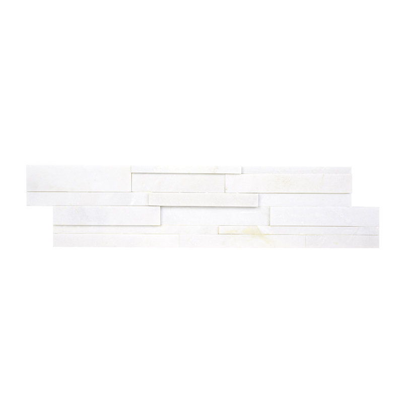 6 in. x 24 in. Honed Natural Stone Ledger Panel Wall Tile, Auric White