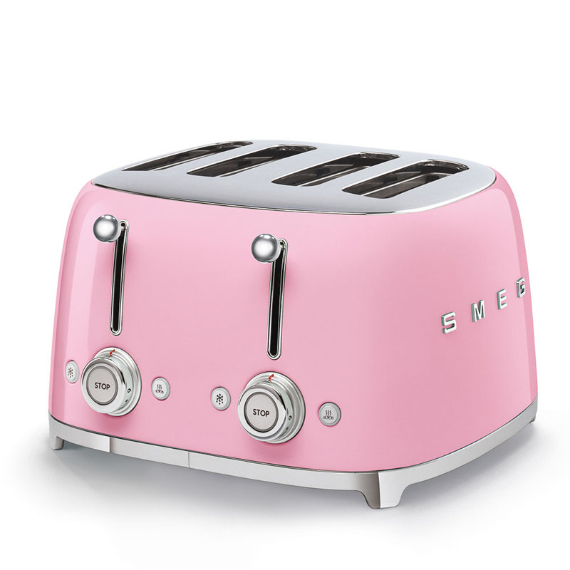 SMEG 50's Retro Style 4x4 Toaster, Pink