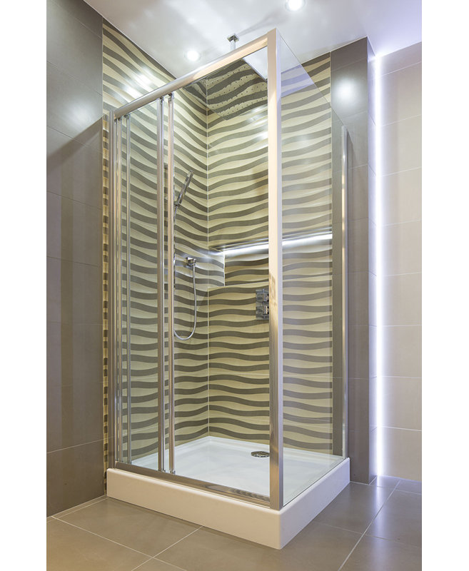 Bridgeway 1200mm W x 1850mm H Single Added Semi-Frameless Shower Door with Clear Glass