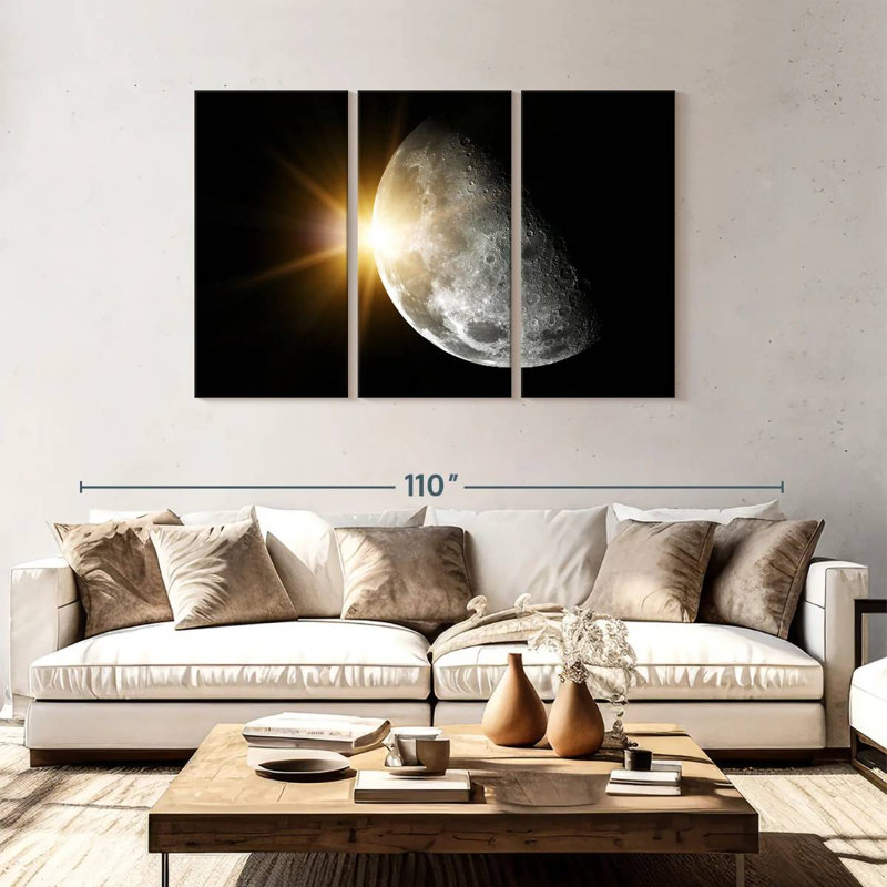 Oberle Sun Behind Moon, 48" H x 74" W