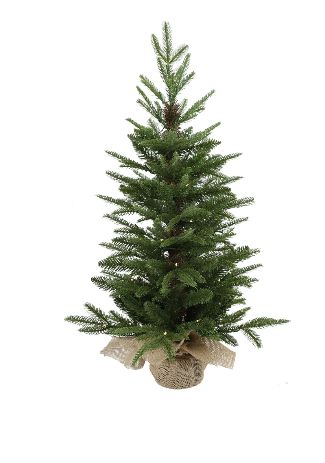 2.95 Ft Farmhouse Pre-Lit Potted Flocked Artificial Christmas Tree, Winter Home And Office Decor For Entrances Indoor