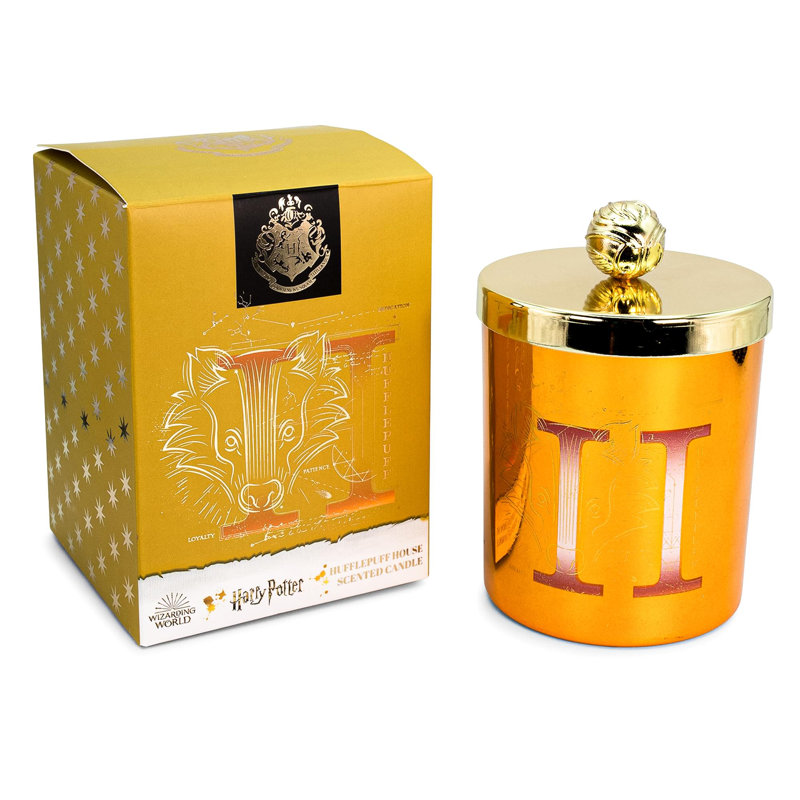 Hufflepuff Scented Designer Candle with Glass Holder