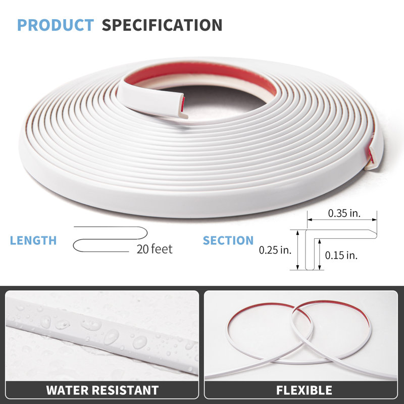 236.57'' L x 0.35'' W Tile Trim, White