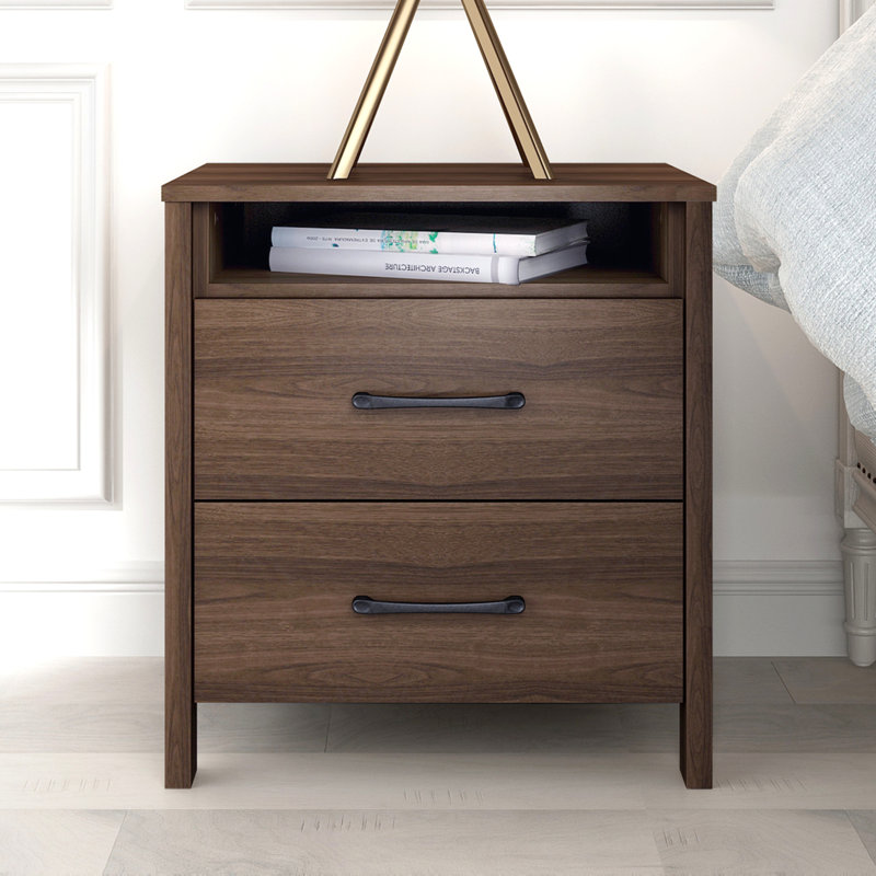 Chivonne 2 Drawer Bedside Table, Royal Walnut