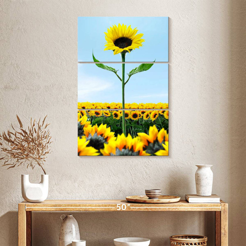Tournesol Harnek au-dessus des tournesols, H 38 po x l 24 po