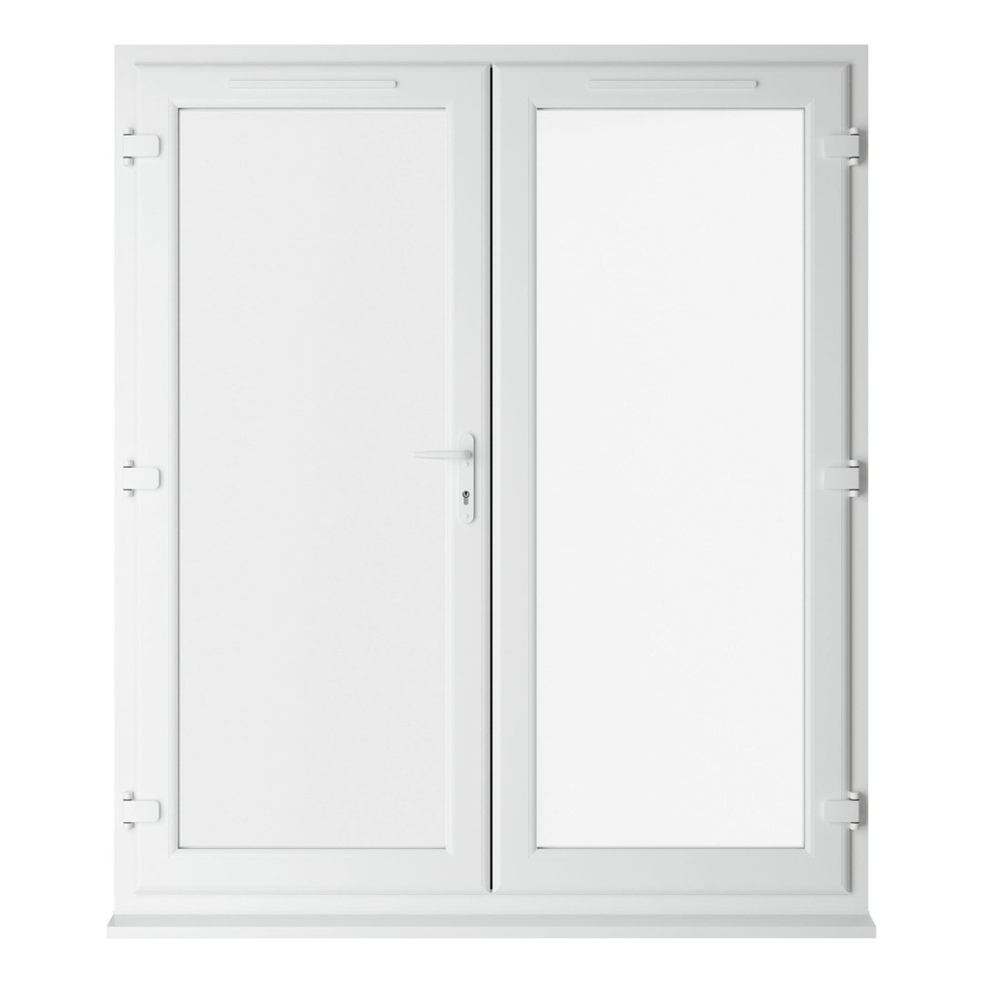 Crystal uPVC White Clear French Door Left hand master 150mm Cill Included 1690mm x 2055mm Clear Glazing