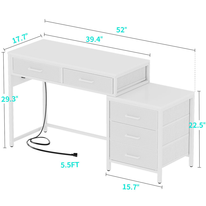 Bureau d'ordinateur réversible, Blanc