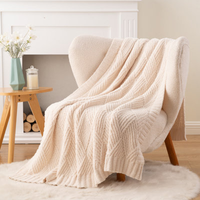 Soft Textured Plush Blanket,50"X60"