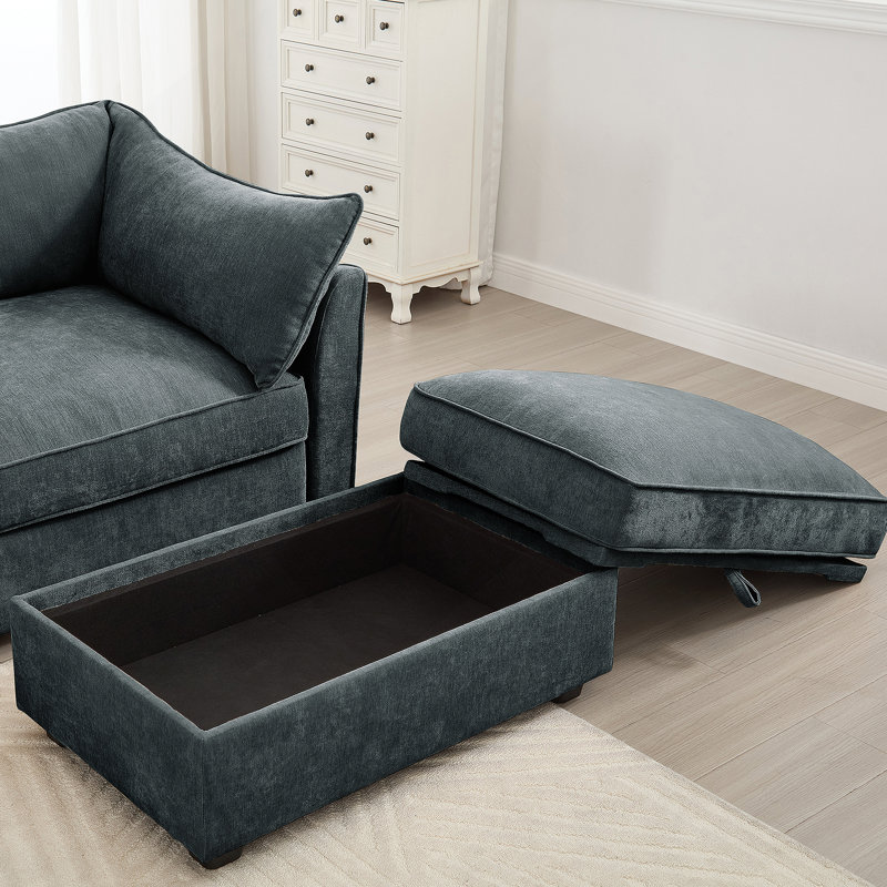 Canapé sans accoudoirs en velours gris