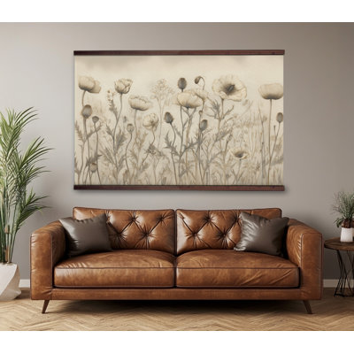 «Wildflower Meadow», art mural rétro sur toile