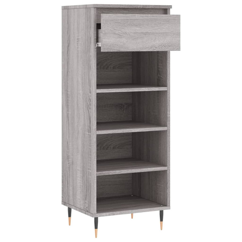 4 Pair Shoe Storage Cabinet, Grey Sonoma