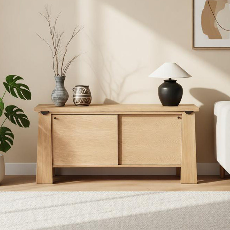 Armoire de vestibule rustique de style zen, H 31,5 po x l 70,86 po x P 15,75 po