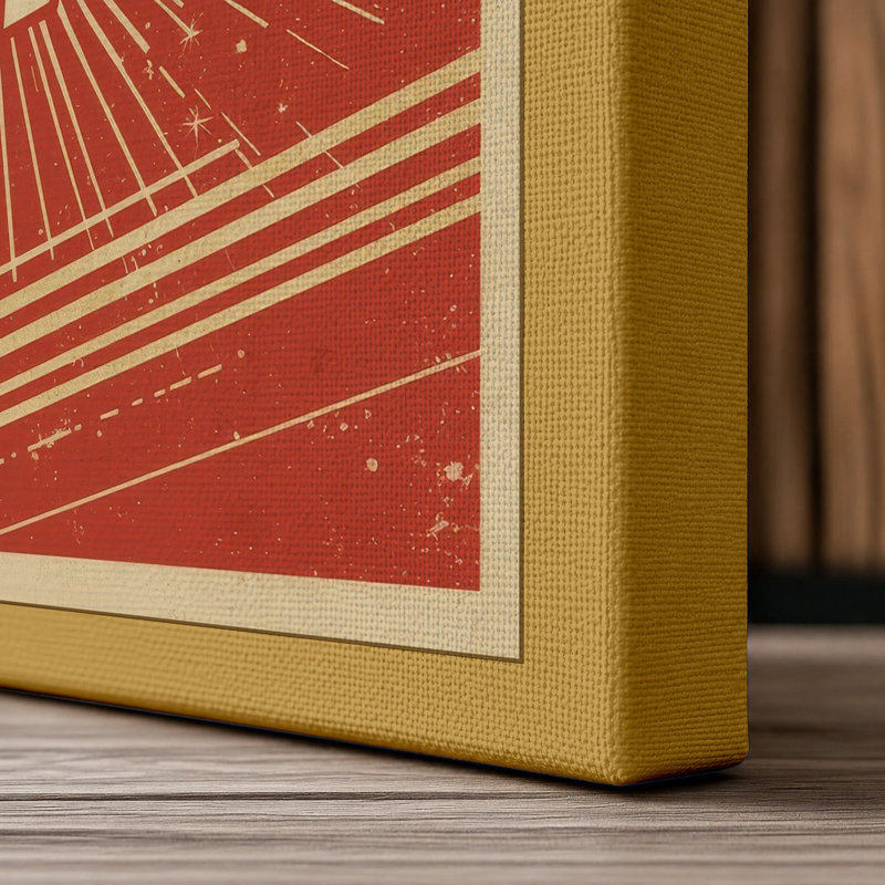 Good Times Art Deco - Wrapped Canvas, 18x12 - 45.7 x 30.5 cm, Ochre Border