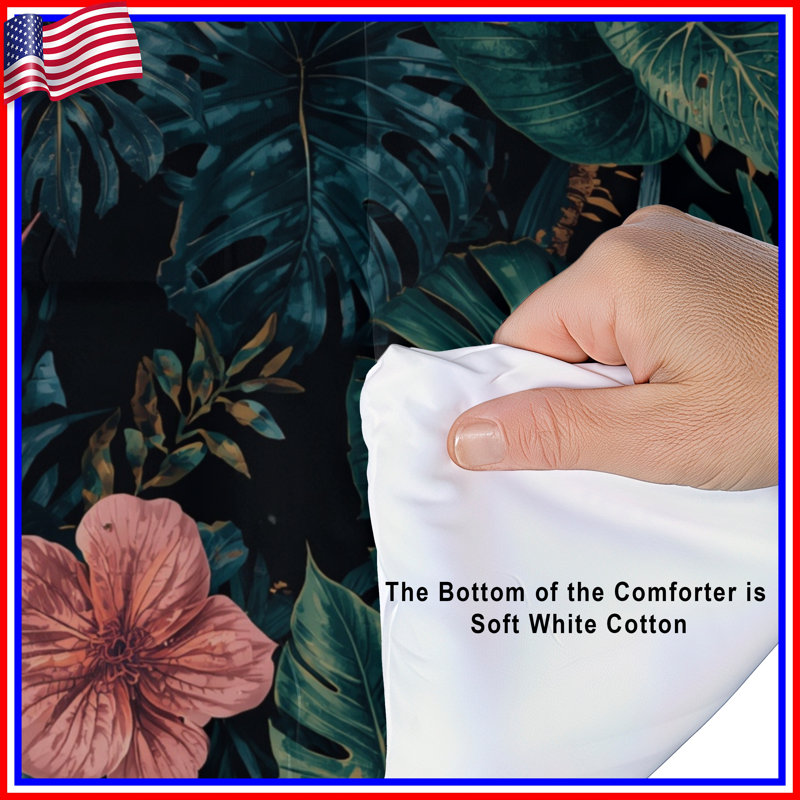 Tropical Jungle Leaves Comforter, Queen