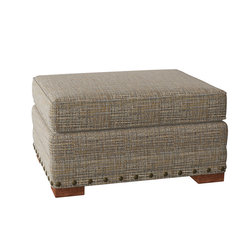 Cantor 29" Rectangle Standard Ottoman, Tobacco Distressed, Boucle 1146-111