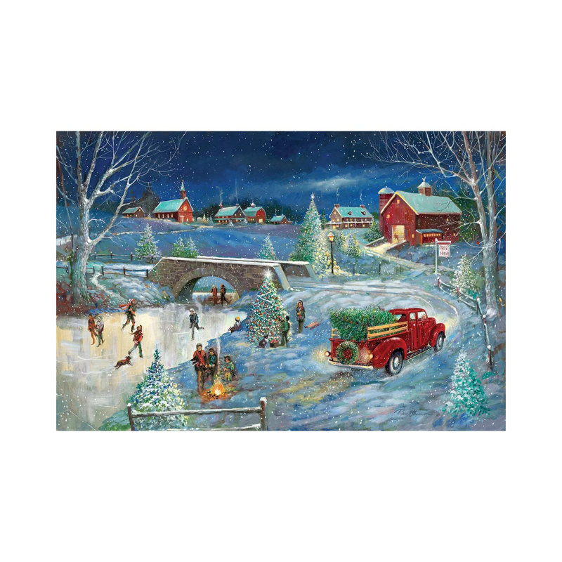 «Warm Holiday Memories», reproduction d'art sur toile tendue, H 12 po x l 18 po, Toile tendue, Ne s’applique pas