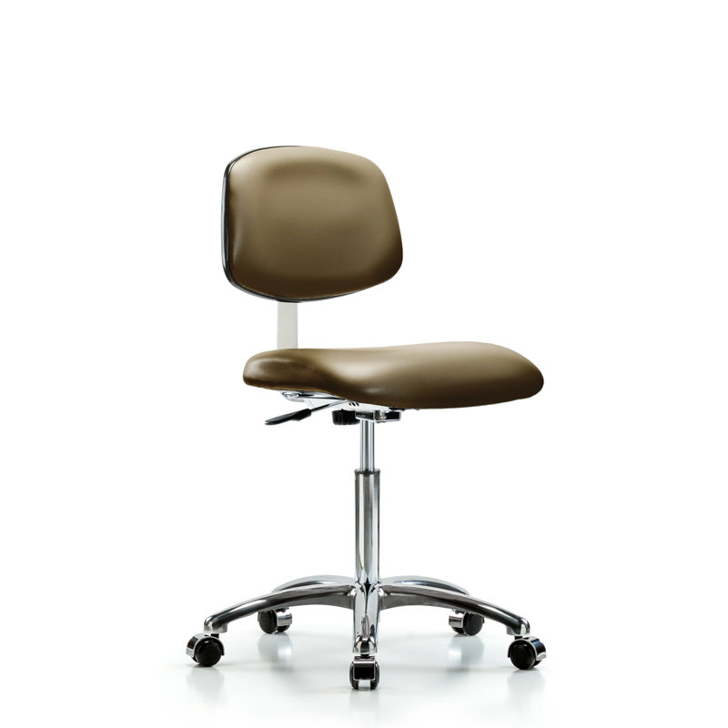 Anglie Vinyl Task Chair, Casters, Brown