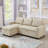 Upholstered Pull Out Sectional Sofa With Storage Chaise, Convertible Corner Couch-992322397