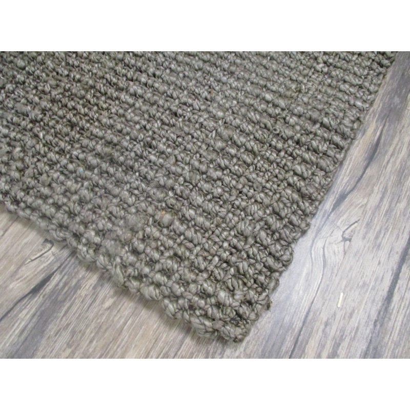 Tapis gris tissé à la main Wolsingham, Rectangle de 7 pi 6 po x 9 pi 6 po