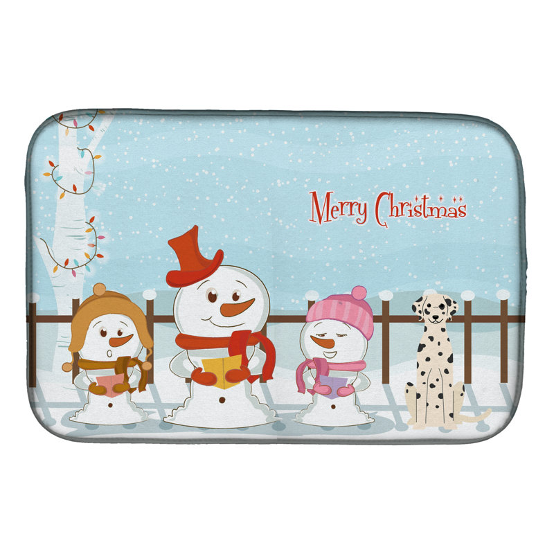 Tapis de séchage merry christmas caroleers dalmatien