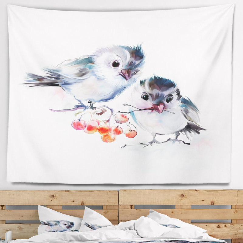 Tapisserie d’animaux en polyester sur branche avec accessoires suspendus inclus, H 32 po x l 39 po
