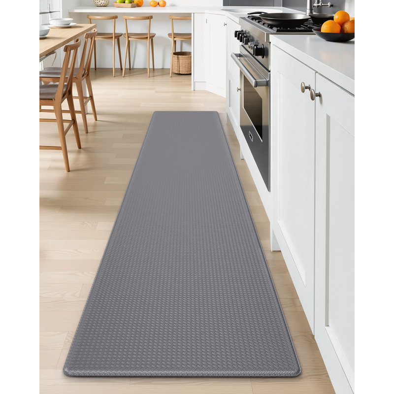 Tapis de cuisine antidérapant et antidérapant, Gris, Rectangle 17 po x 95 po