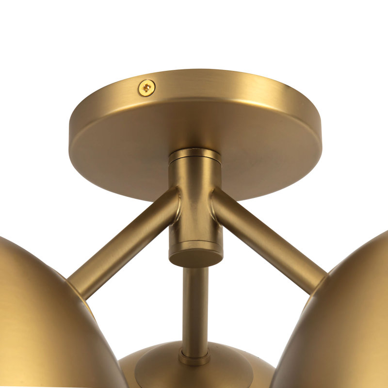 Fosso 17-in Gold Semi-Flush Mount, Brushed Gold