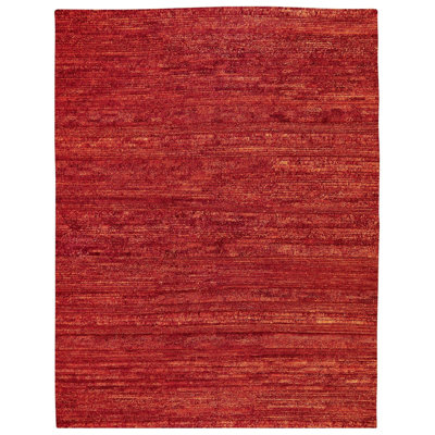 Highland Wool Area Rug in Orange/Red