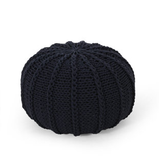 Bordeaux Knitted Cotton Round Pouf