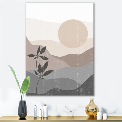 " Minimalist Mountain Landscape At Sunset "
