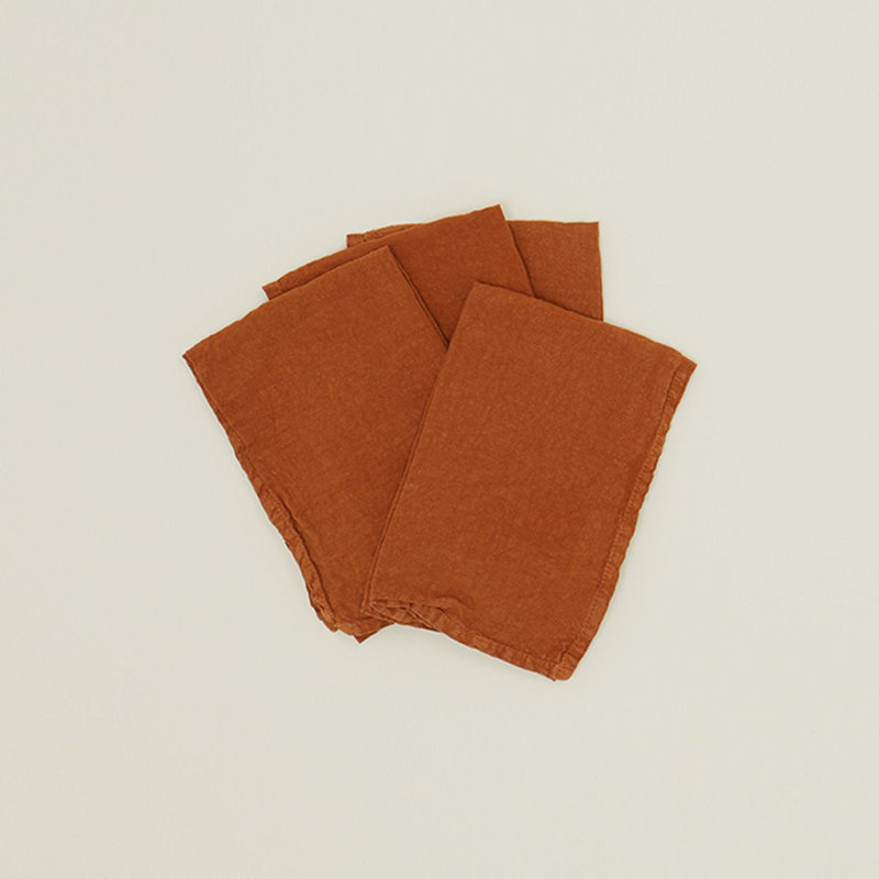 Simple Linen Napkin - Set Of 4, Terracotta