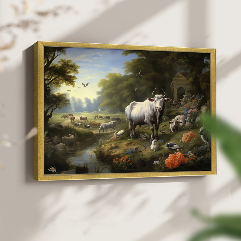 Faune - XXVII - Reproduction encadrée - Restickable, Or, H 16 po x l 20 po