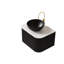 Meuble-lavabo de salle de bain 24 po Dina, armoire de rangement à bords arrondis et rayés avec tiroir, cuve en céramique noir mat et plateau en pierre frittée blanc de Carrare, pré-assemblé, couleur noire-1142695056