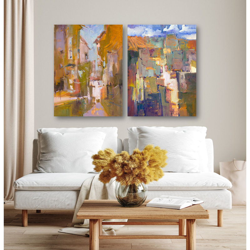 Marrakesh Set by John Beard - Artist Enhanced Canvas Print, 30" H x 40" W x 3" D, White Floater Framed