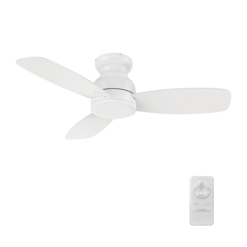 Télécommande de ventilateur de plafond à 3 pales 44 po sans lumière 44 po, Blanc