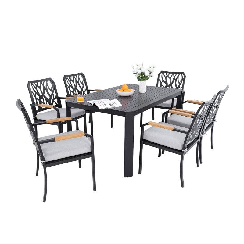 Ensemble de meubles d'extérieur en aluminium pour patio 7 pièces