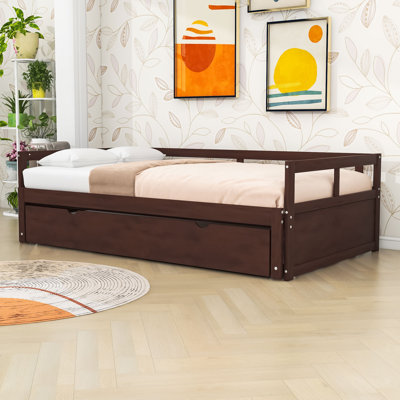 Twin Extending Wooden Daybed with Trundle