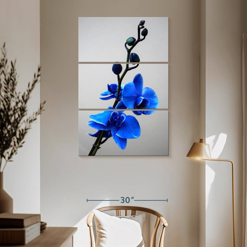 Harnek Blossoming Blue Orchid, 65" H x 42" W