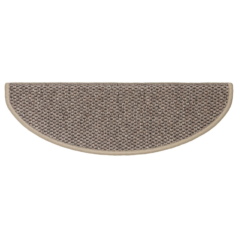 Shellson Non-Slip Stair Tread, Semi-Circle 21cm x 65cm, Dark Beige