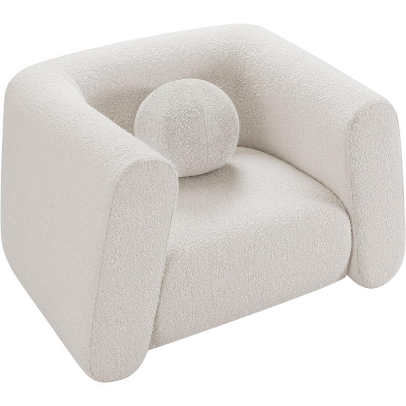 Dalinda Upholstered Armchair, Cream Boucle Fabric