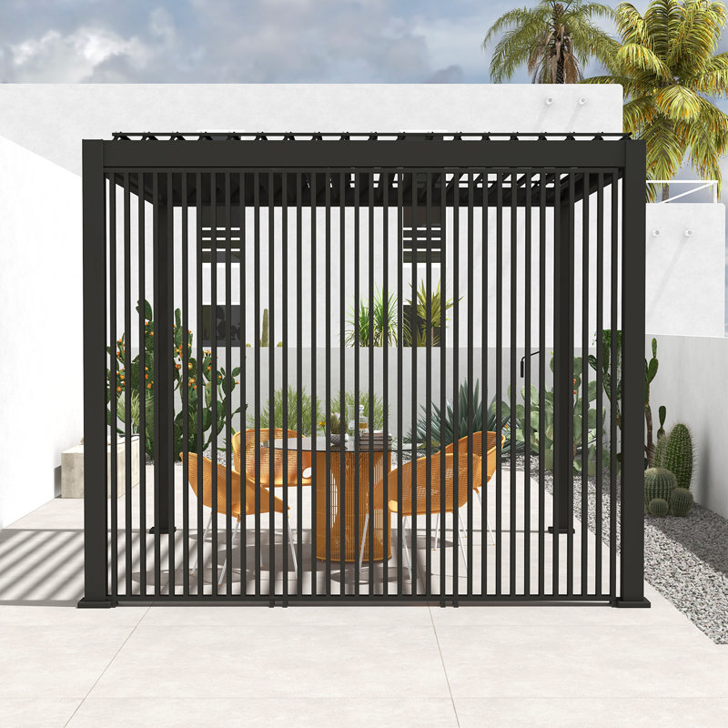 Panneau 111 déco pour accessoires de pergola, H 93,6 po x l 36 po x P 2,4 po, Gris anthracite