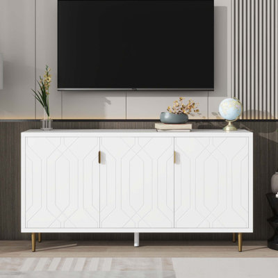 Janneke Modern TV Stand for TVs Multi-Functional Media Console Tv Console Table Modern Tv Stand Adjustable Shelves Storage