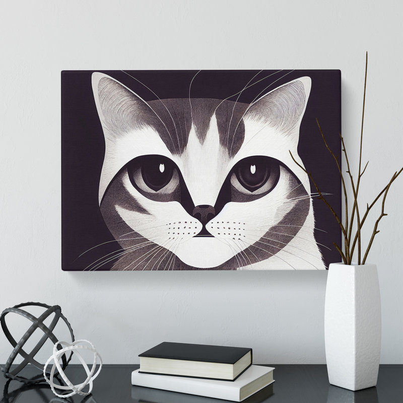Cat Illustration - Wrapped Canvas