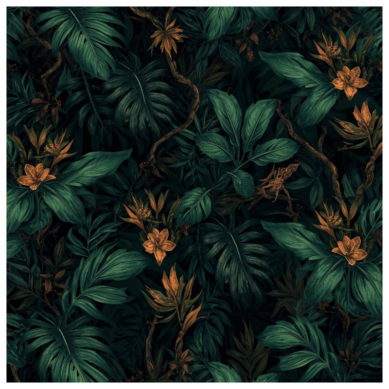 Housses de couette à feuilles et fleurs tropicales, Très grand lit