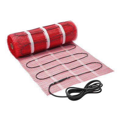 70 Sqft Self-Adhesive Radiant Floor Heating Mat System with Programmable Thermostat & Installation Monitor