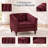 Red 3-Piece Living Room Set with Channel-Tufted Sofa, Loveseat and Armchair-1048302840