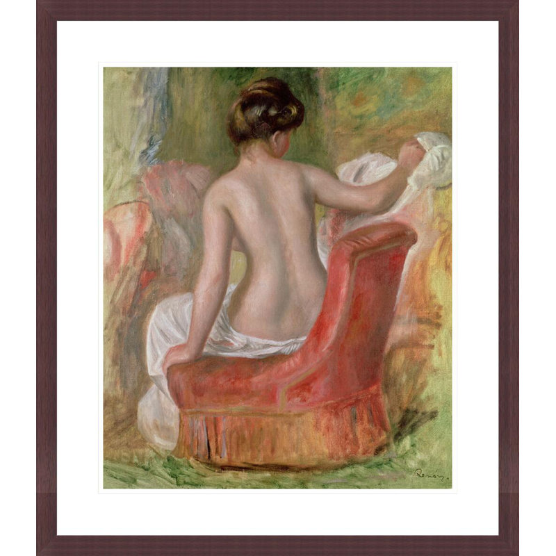Nu dans un fauteuil par Pierre-Auguste Renoir, H 27,05 po x l 23,5 po